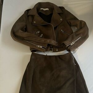 ZARA Suede Jacket & Skort Set